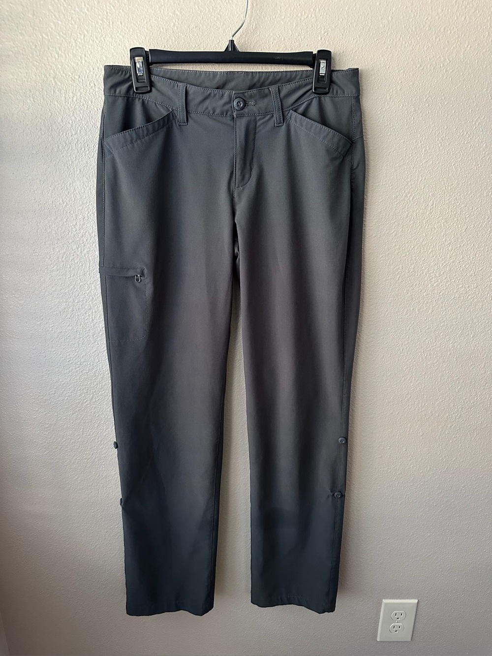 Eddie Bauer Women's 4 Travex Lightweight Hiking Pants Roll Up Gray *See Descrip*
